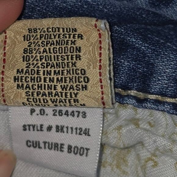 BKE Jeans Womens 34x20 Blue Culture Boot Cut Off Crop Raw Hem DIY Ankle Cropped - Picture 14 of 14